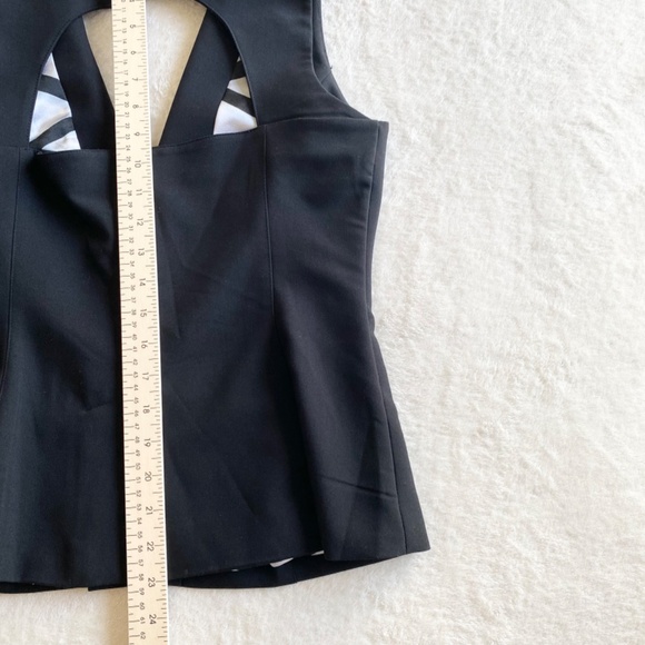 VTG BEBE Vest Waist-Coat w/ Back-keyhole Design Black - Picture 12 of 15